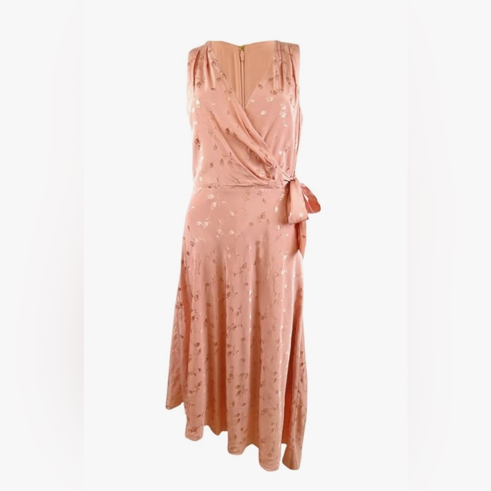Elegant Pink Wrap Dress